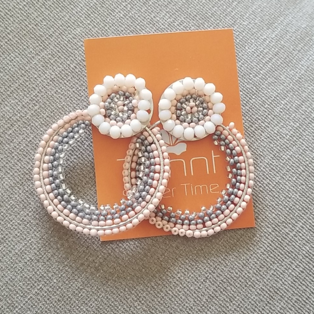NWT beaded stud and hoop earrings